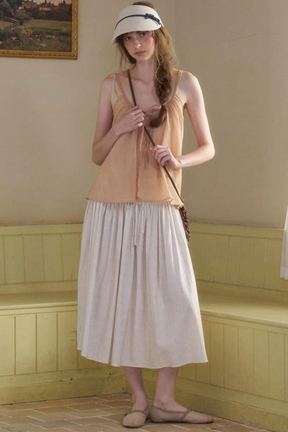 Retro Loose A-Line Stripe Skirt