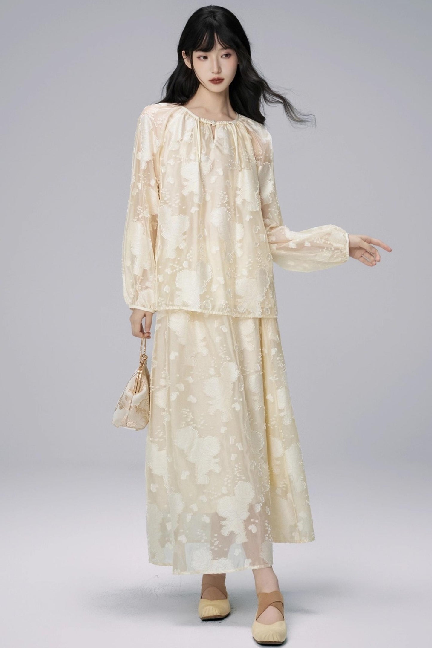 Autumn Jacquard Skirt Set