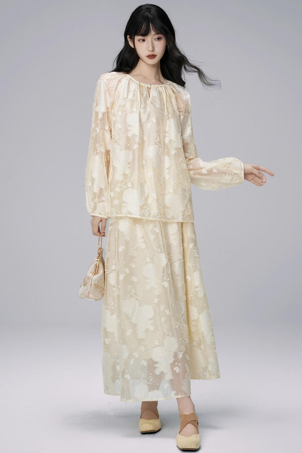 Autumn Jacquard Skirt Set