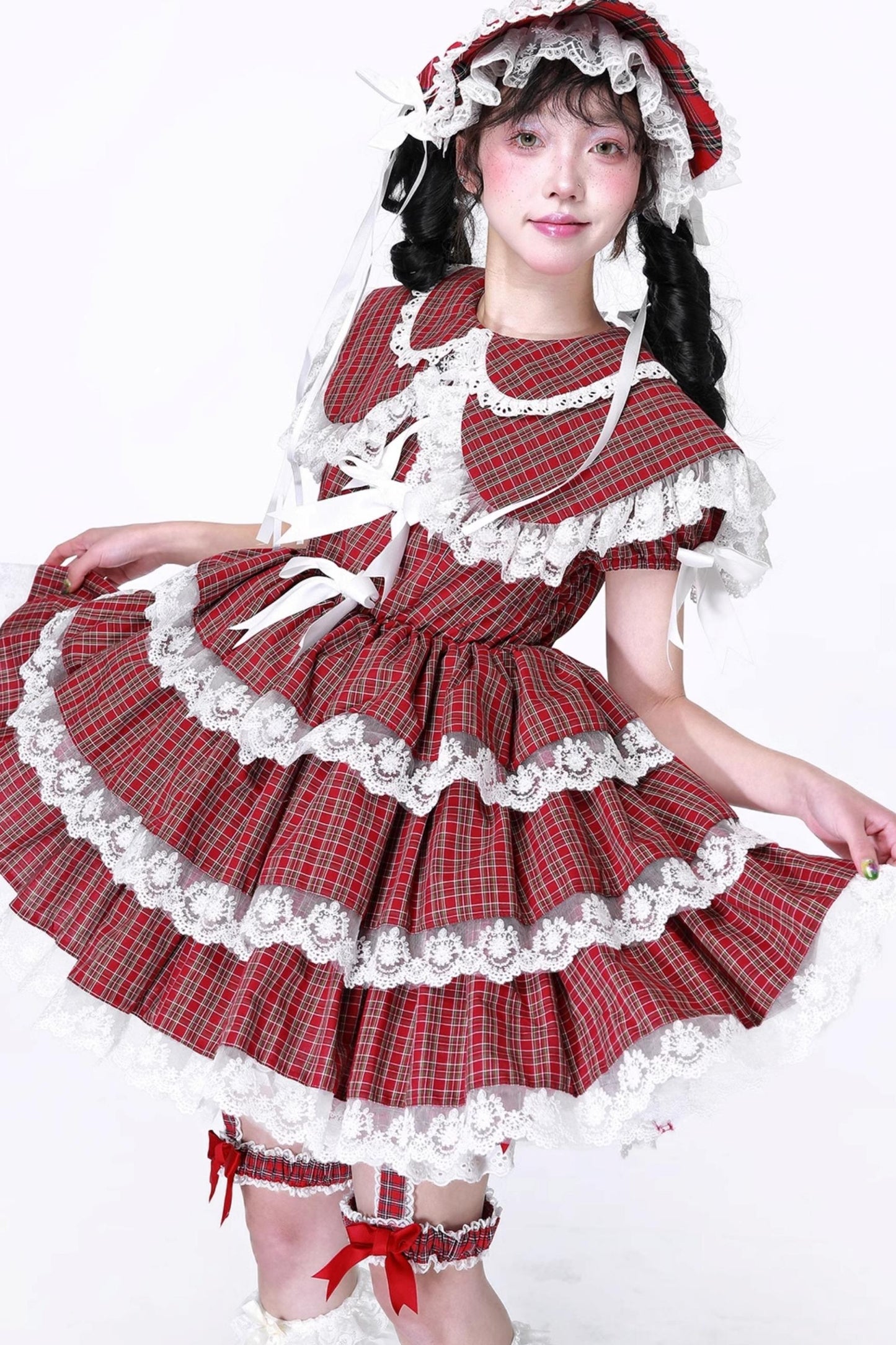 Lolita Style Red Check Dress
