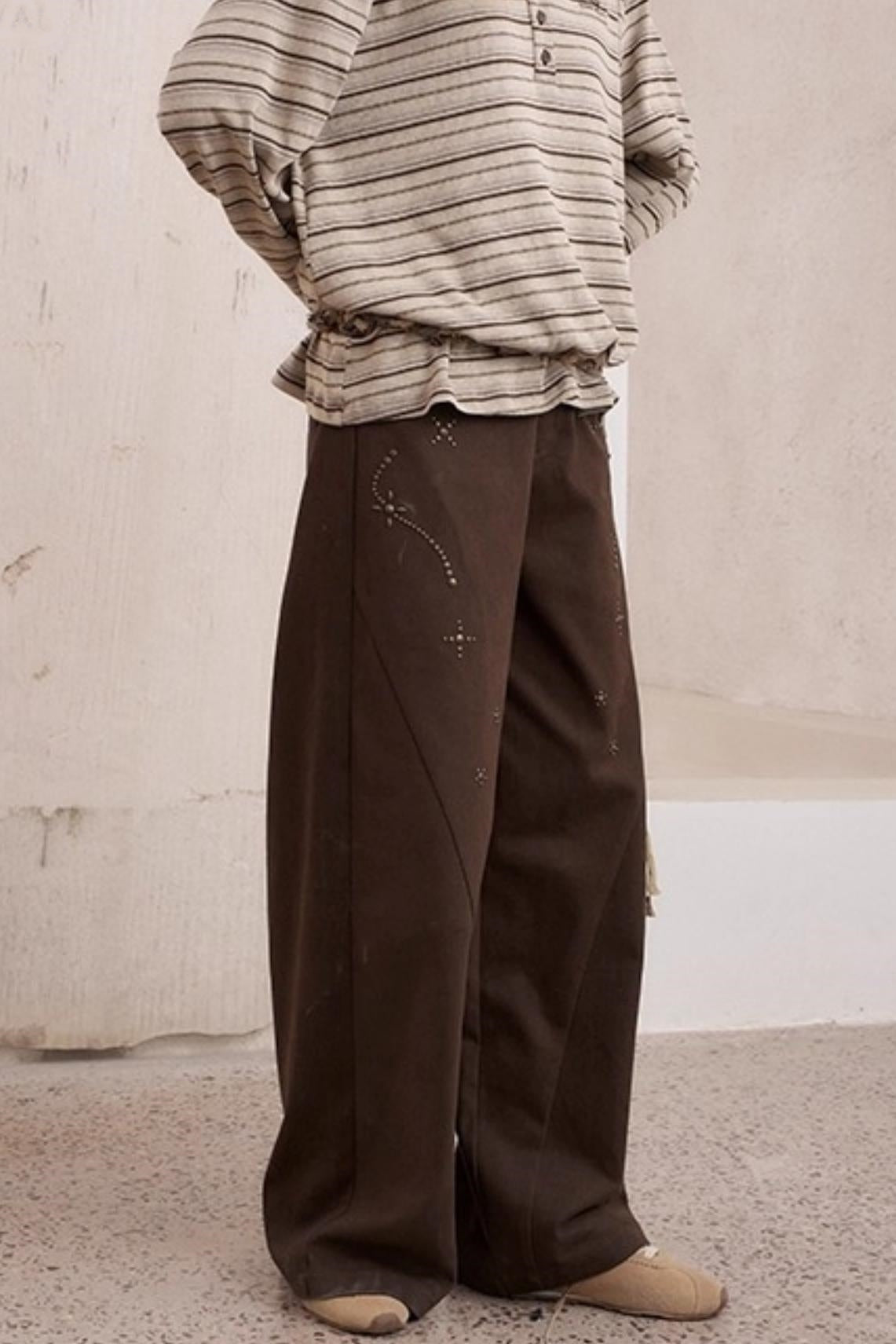 Diamond Straight Loose Wide Pants