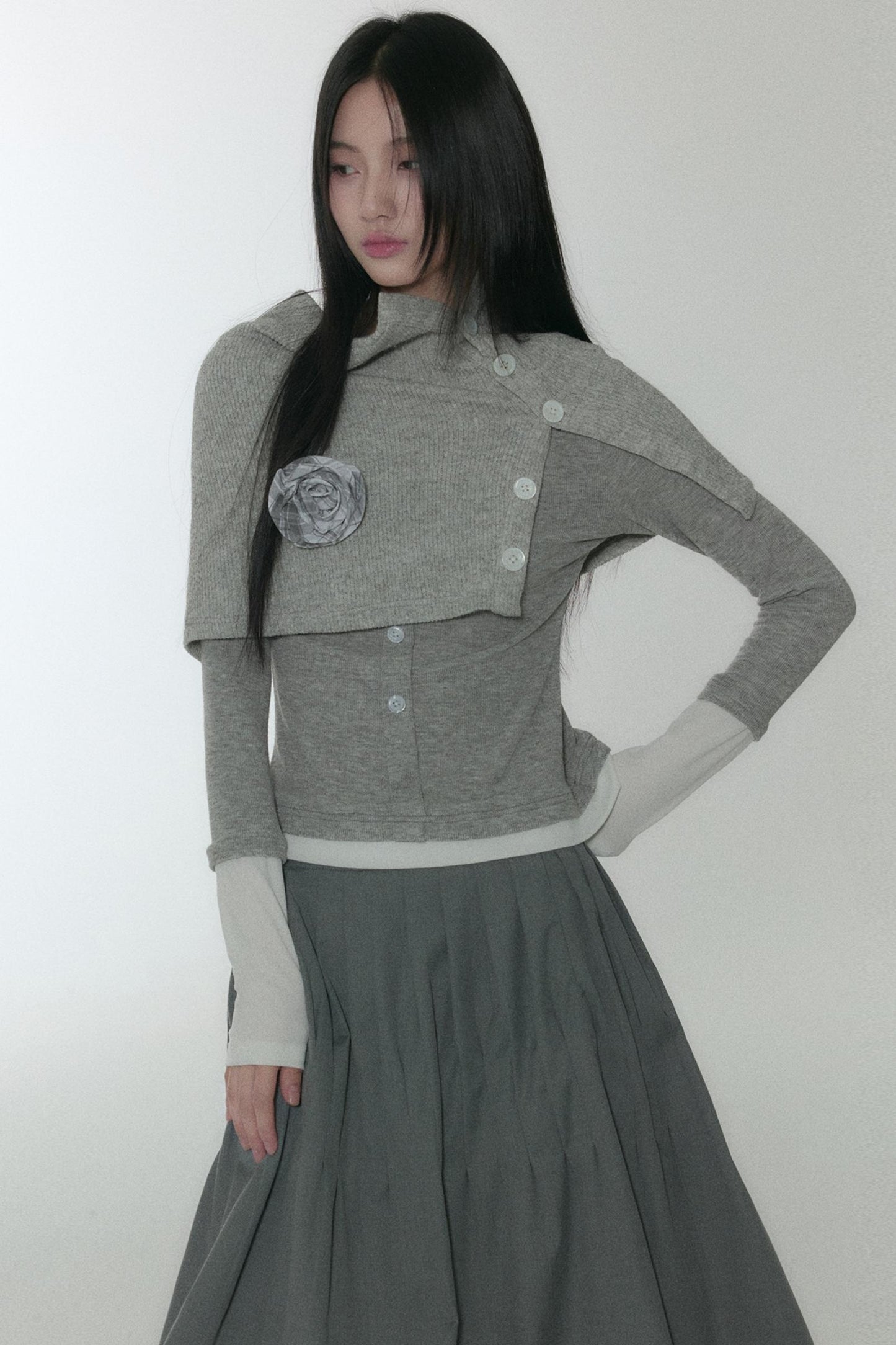 Vintage Pleated Peplum Skirt