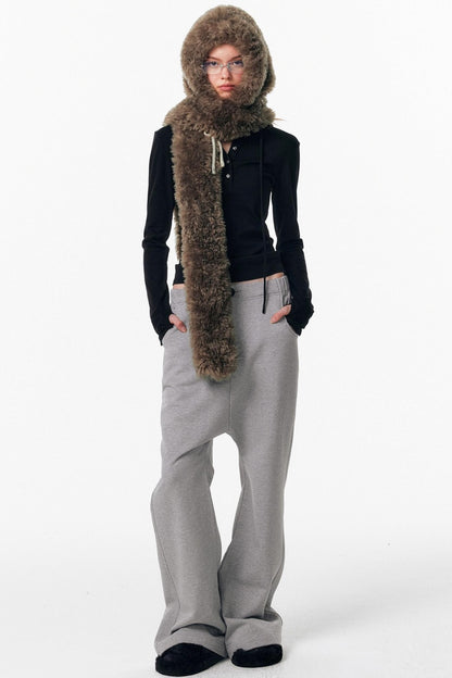 Eco-Friendly Fur Hooded Scarf