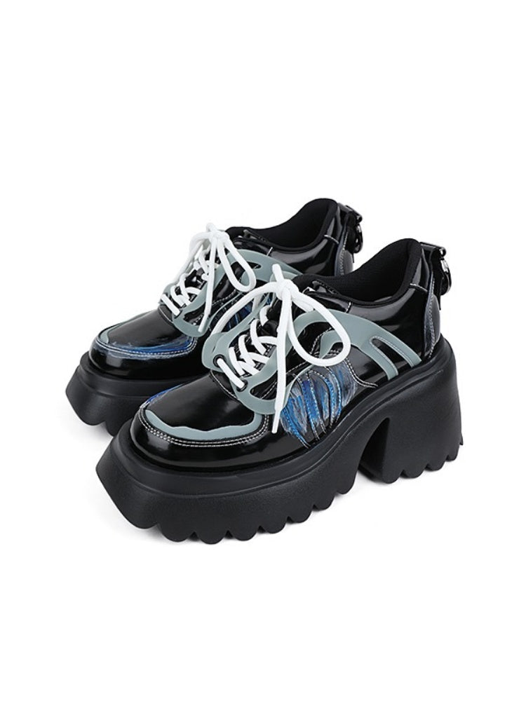 Niche Punk Style Lace Up Platform Shoes