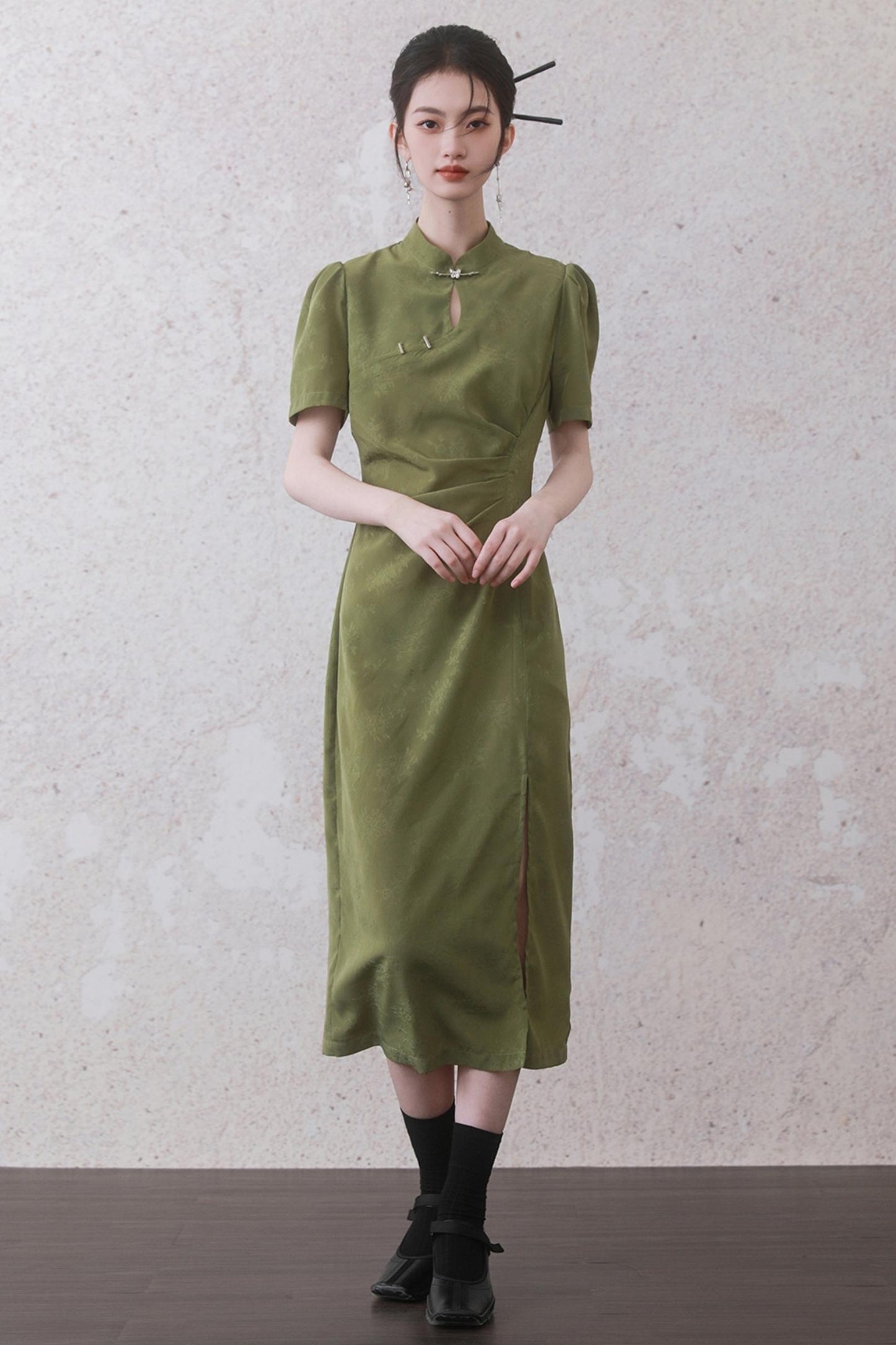 Plum Jacquard Tencel Dress