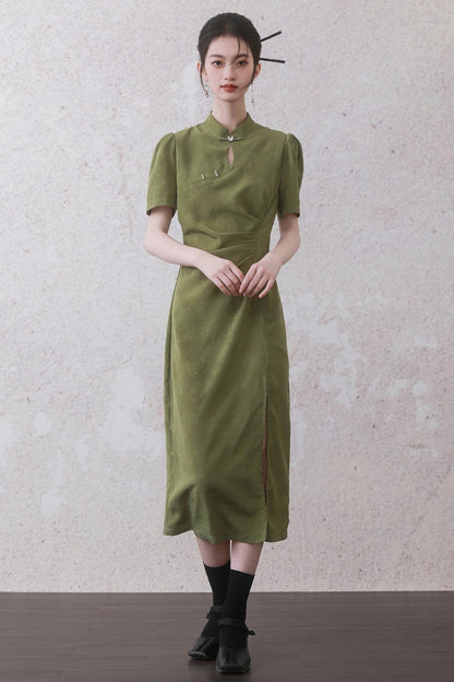 Plum Jacquard Tencel Dress