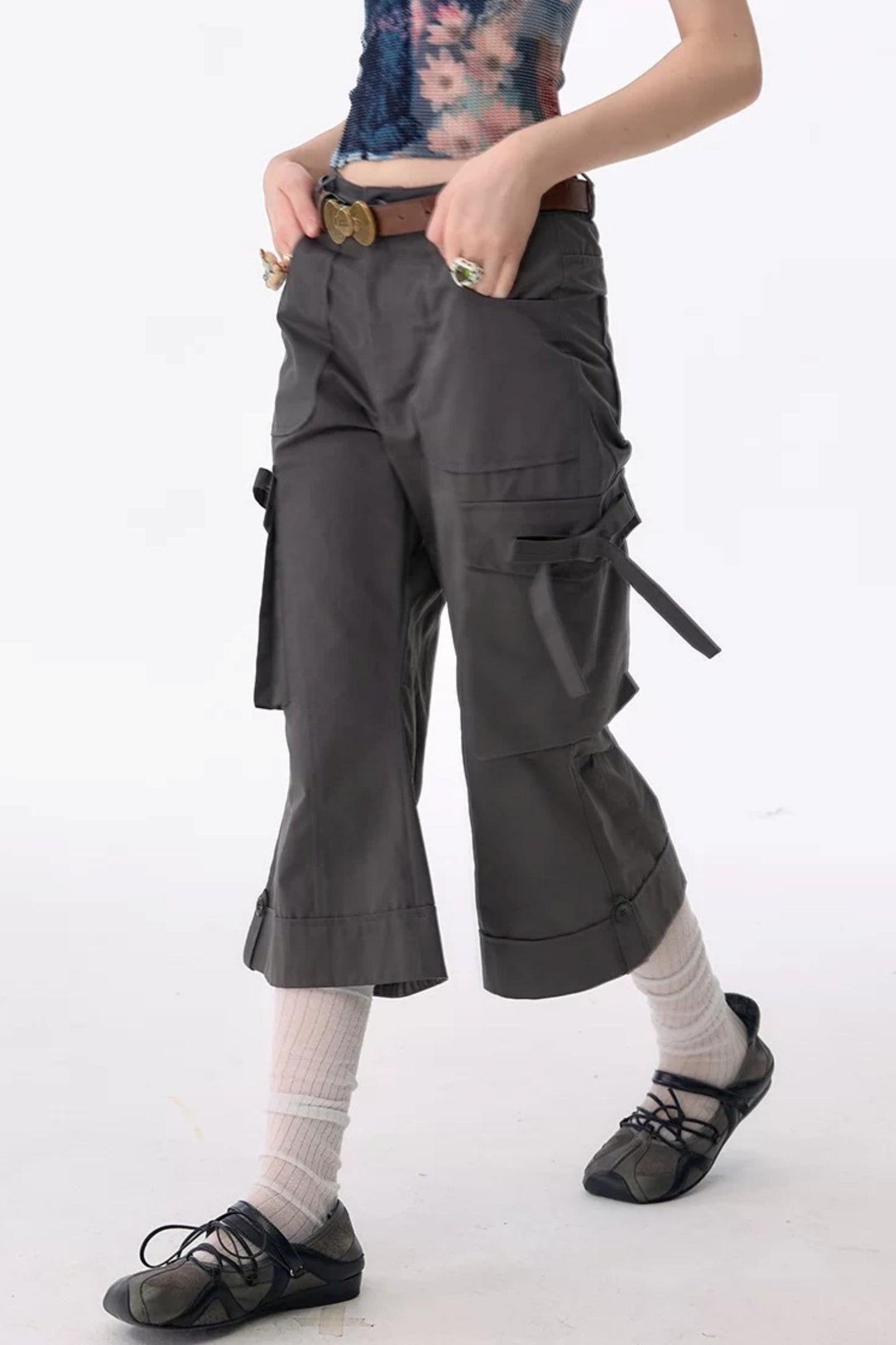 High-Waisted Workwear Casual Pants
