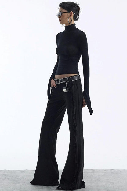 Vintage Low-Rise Fringe Pants