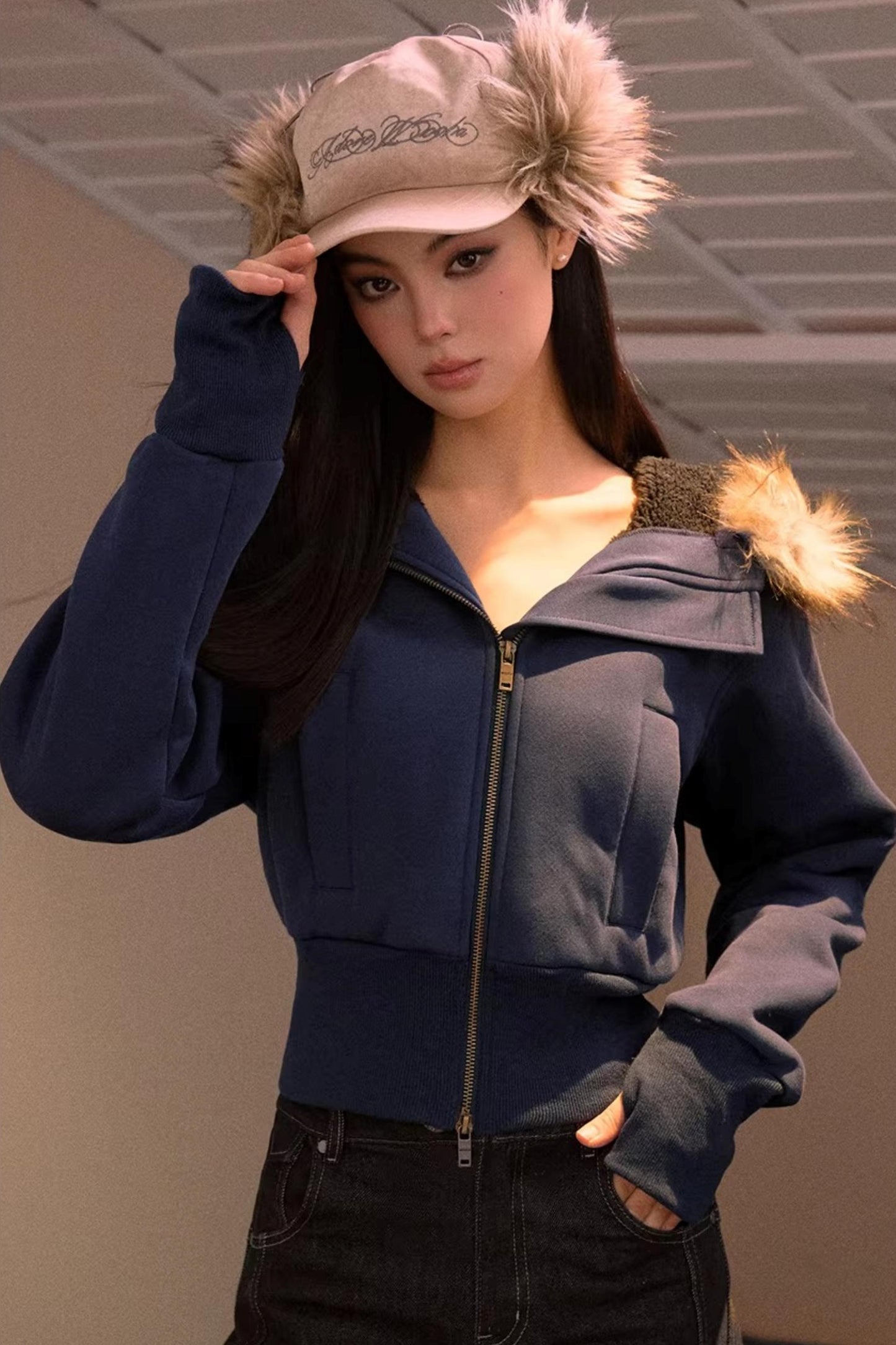 Fleece-Lined Hooded Jacket