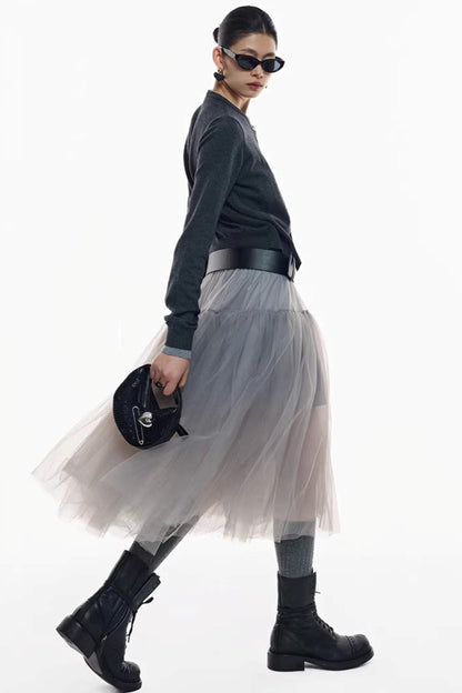Holiday Edition Smoky Gray Tulle Skirt