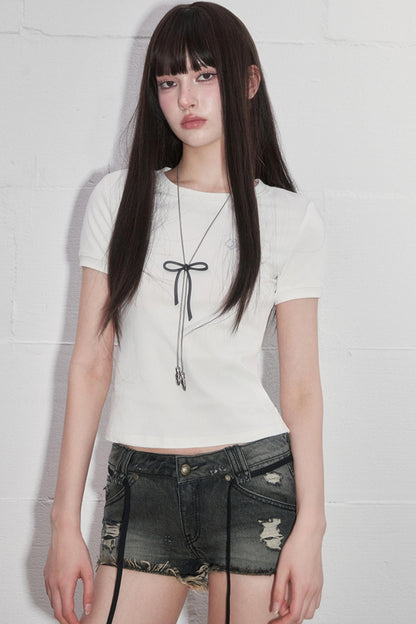 Solid Shoulder Hot Drill T-Shirt