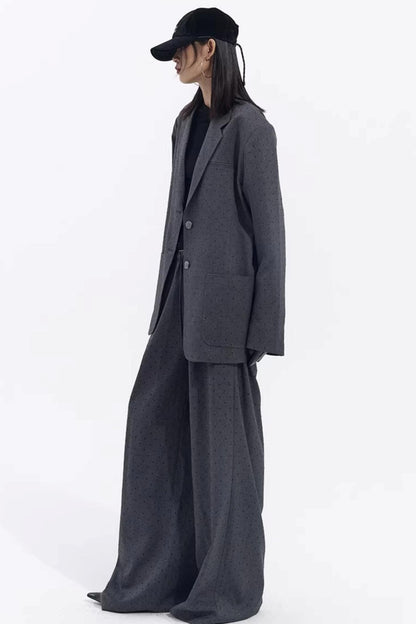 Retro Gray-Red Polka Dot Trousers