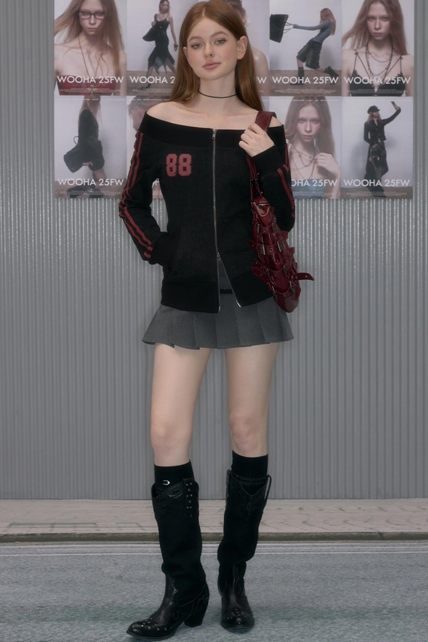 Casual Mottled One-Shoulder Sweatshirt