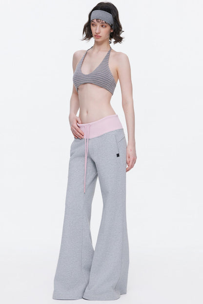 Color-Blocked Flared Sweatpants