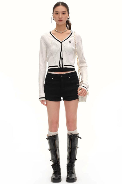 Versailles Wool Argyle Cardigan Top