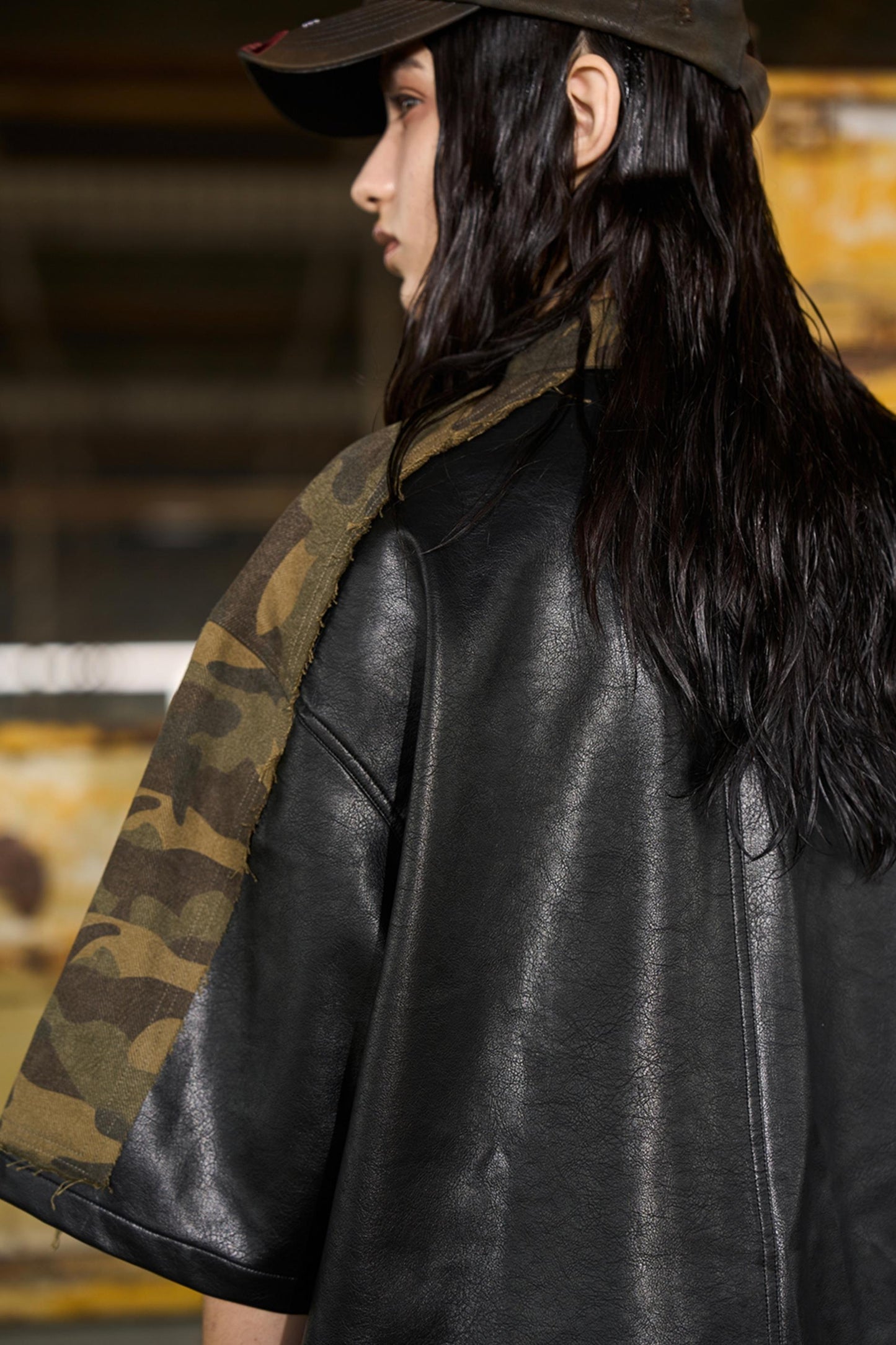 Leather Patchwork Shirt