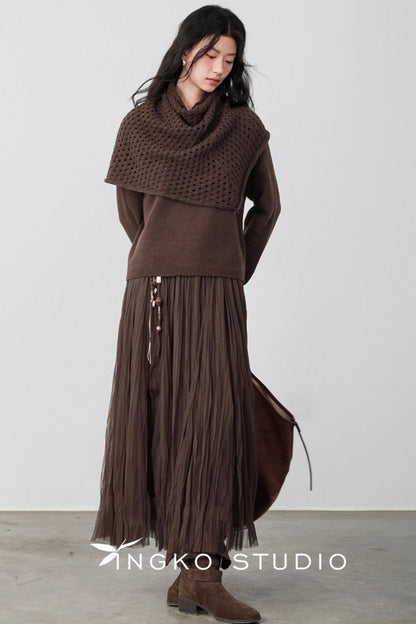 Sauce Brown Shoulder Sweater
