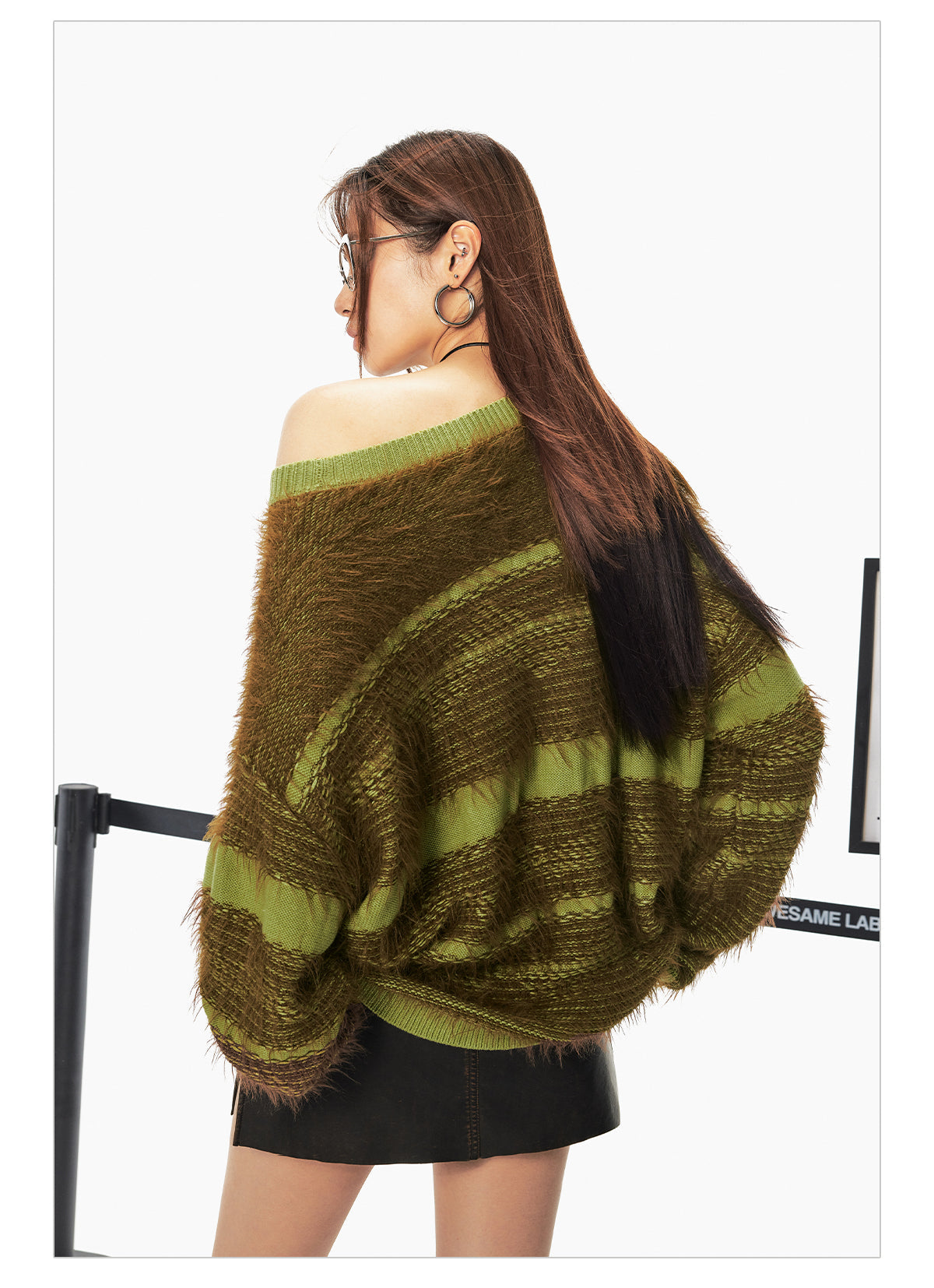 Mohair Jacquard Loose Sweater