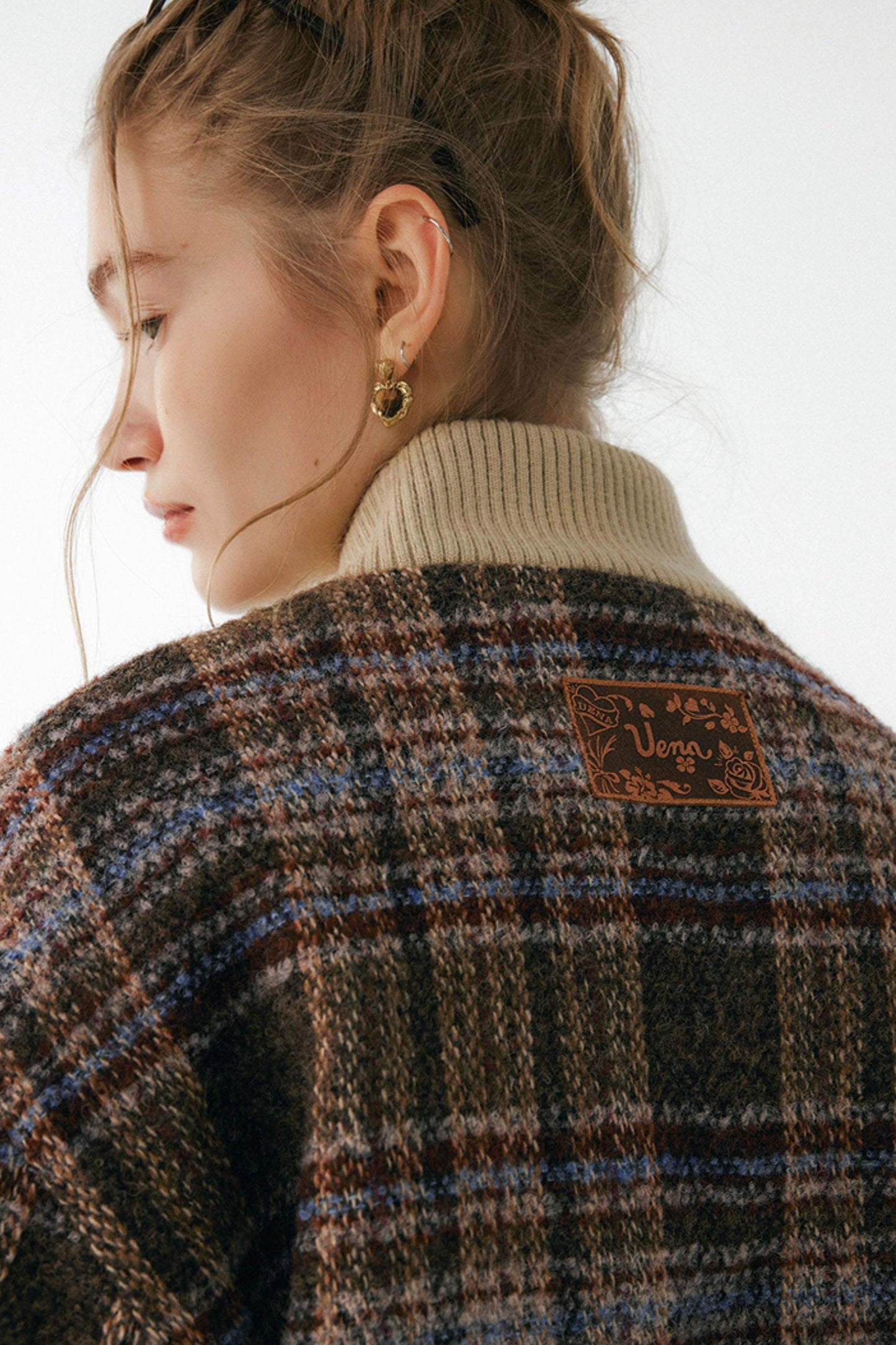 American Retro Plaid Wool Coat