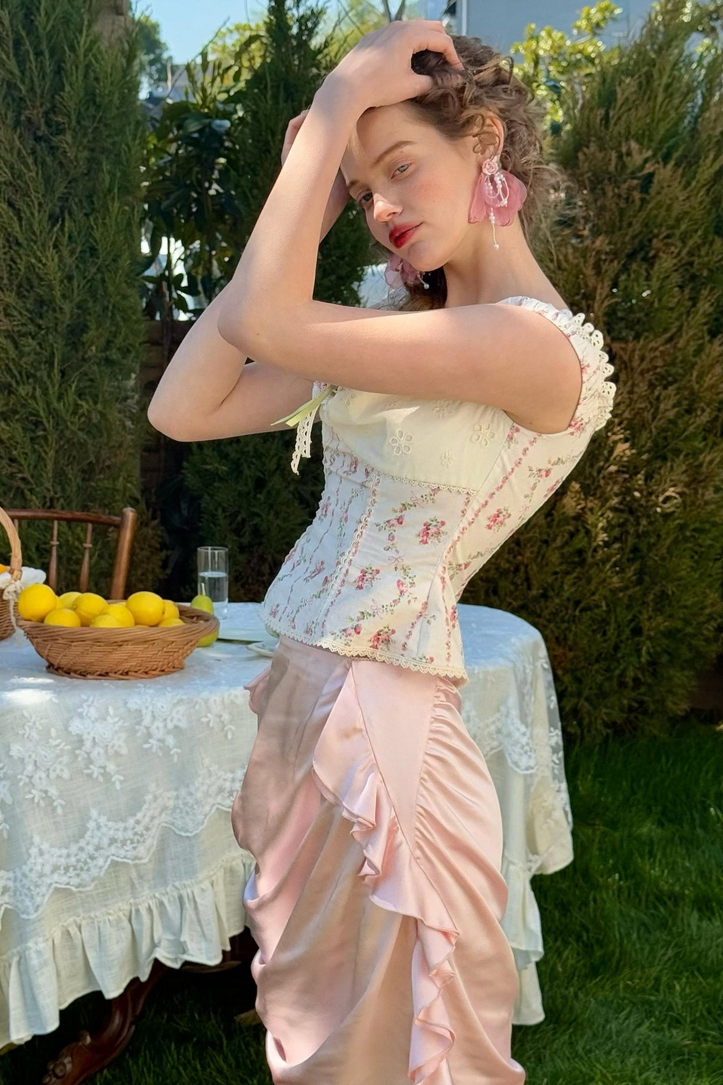 Slimming Floral Lace Top