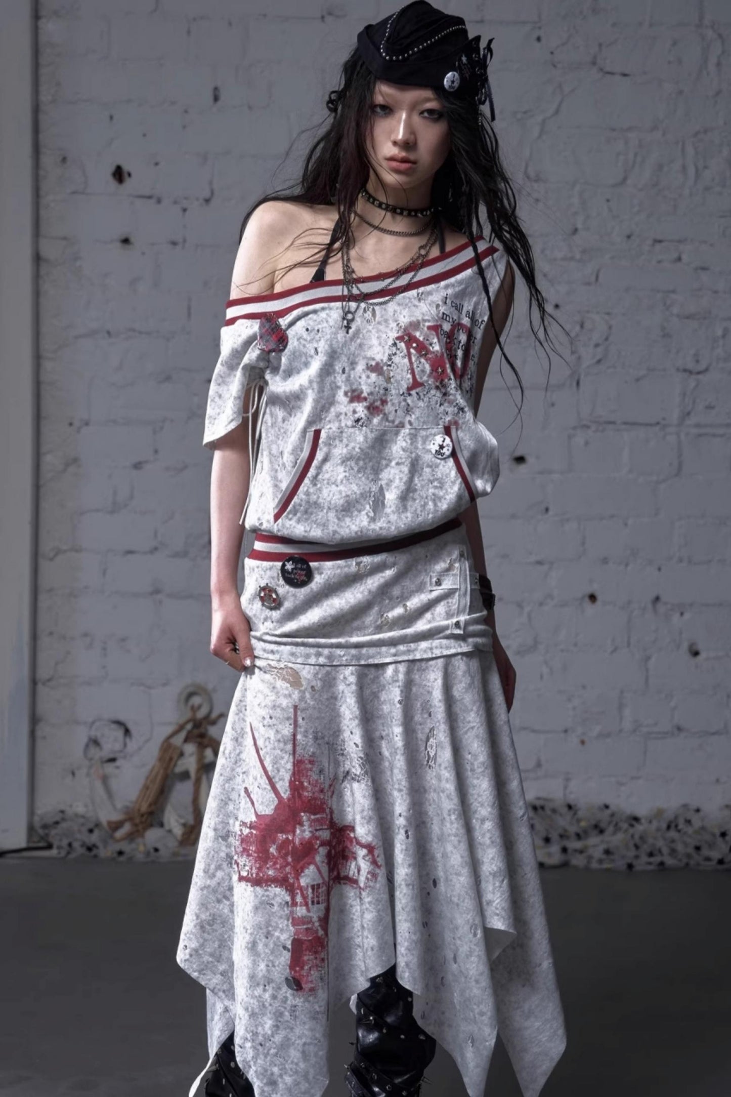 Detachable Hem Punk Corset Dress