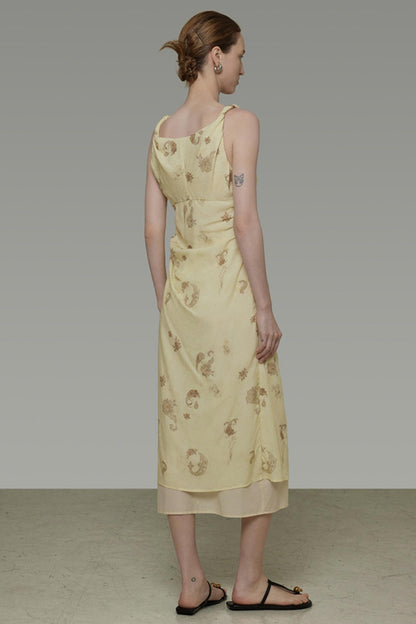 Floral Halter Swing Dress