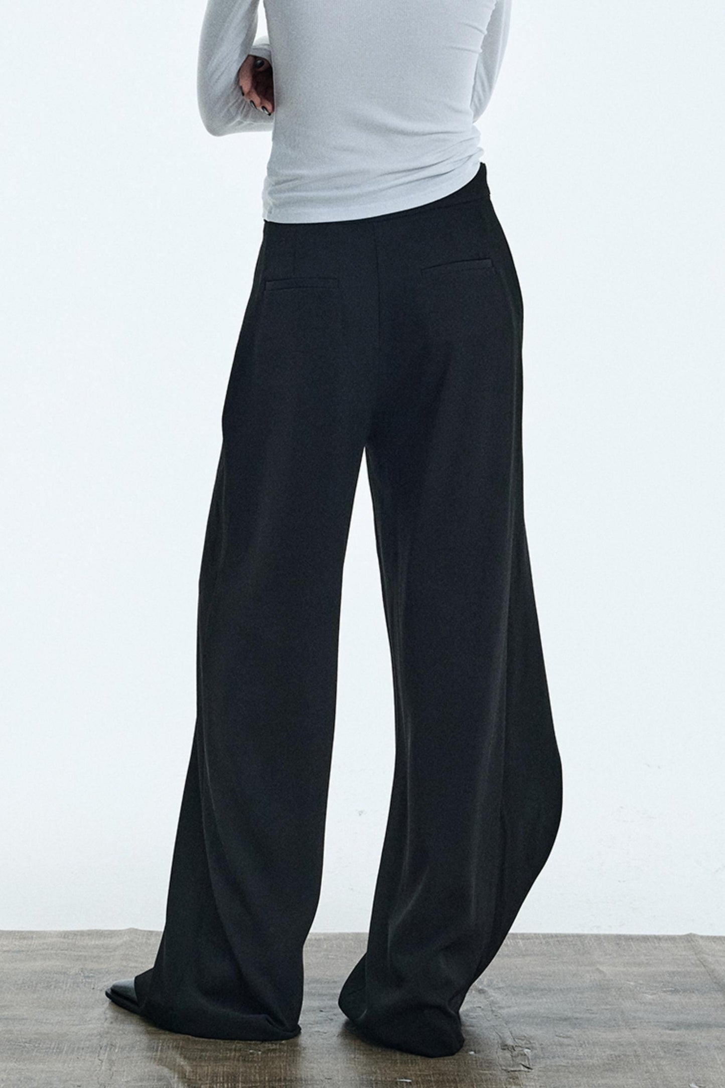 Asymmetrical Black Winter Pants