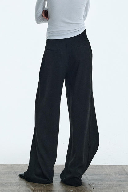 Asymmetrical Black Winter Pants