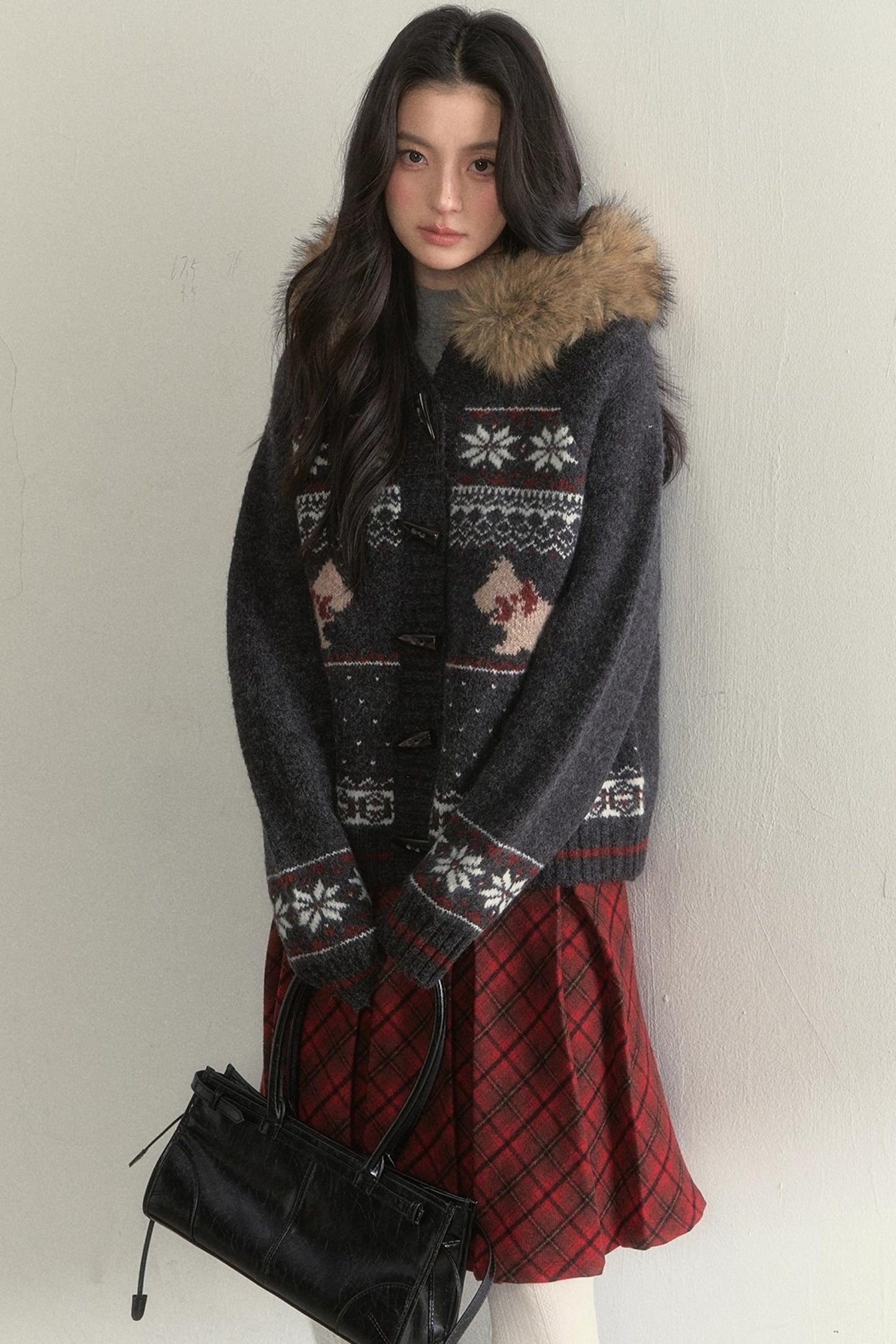 Retro Fair Isle Knitted Sweater Set-Up