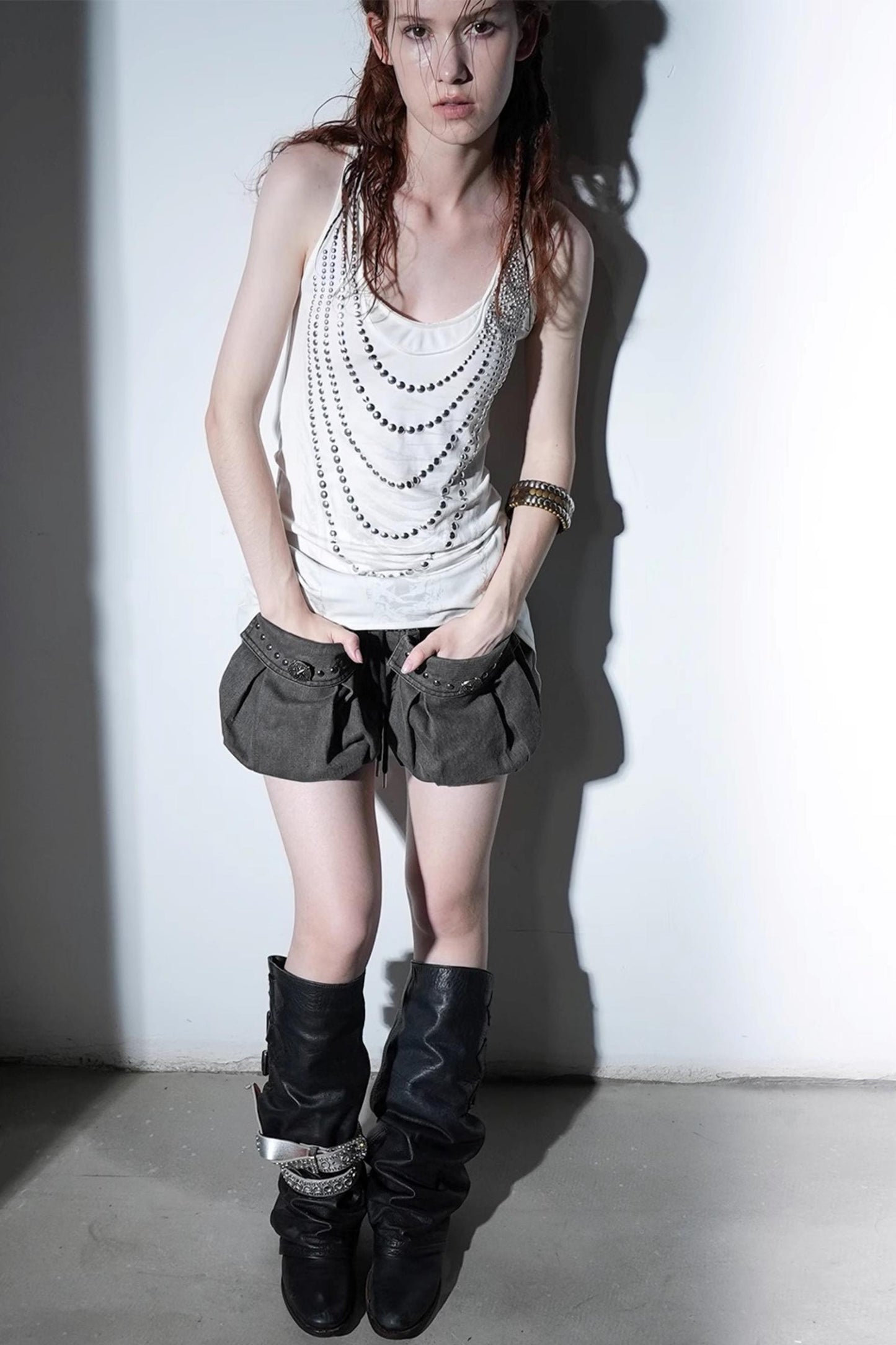 Vintage Rivet A-Line Cargo Shorts