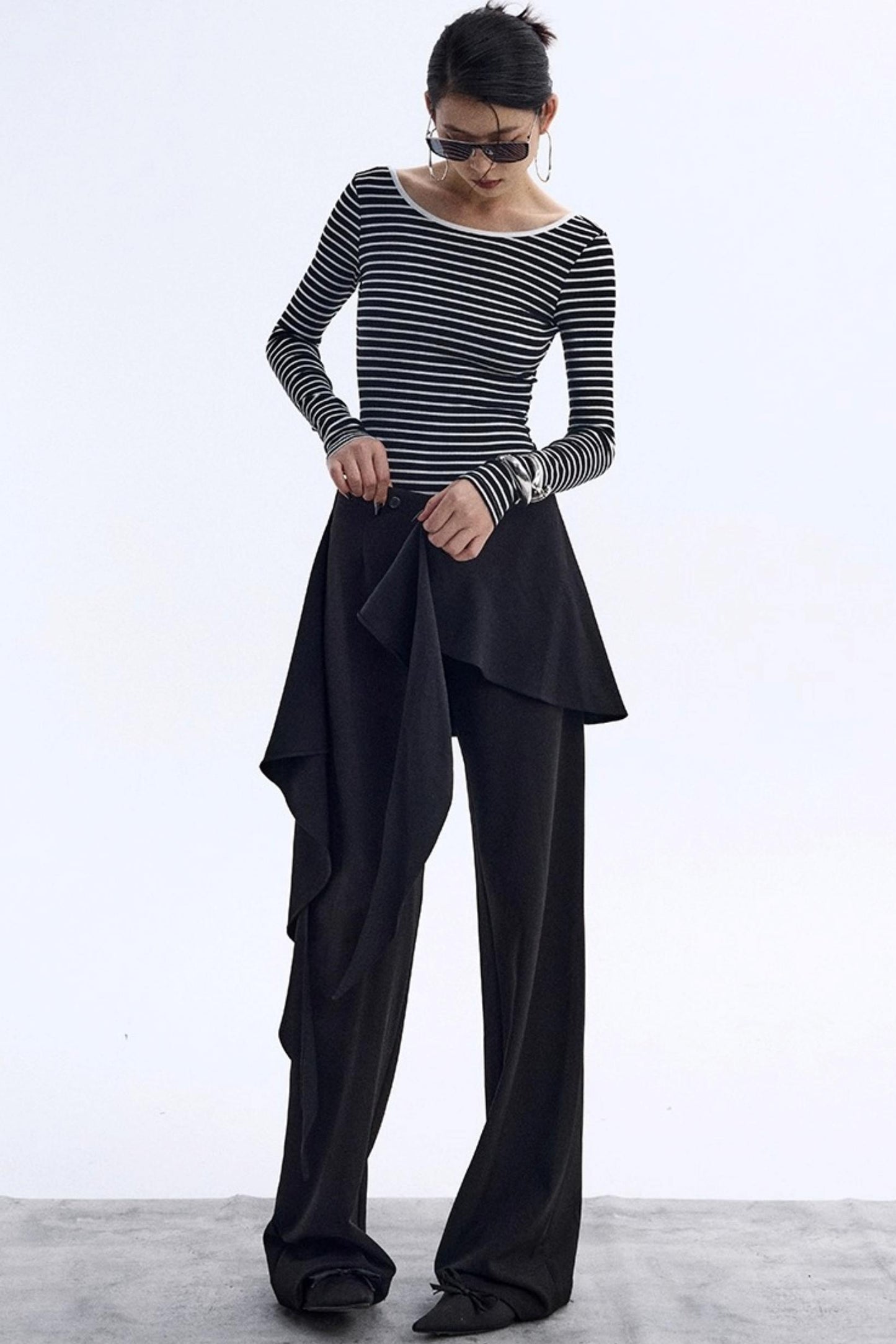 Striped Backless Jumpsuit Design Top