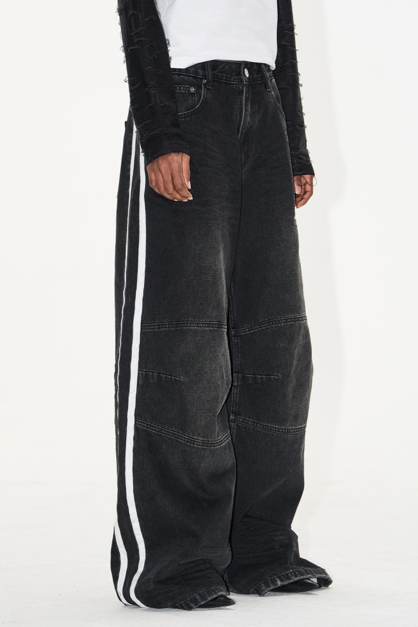 Relaxed Color-Block Jeans