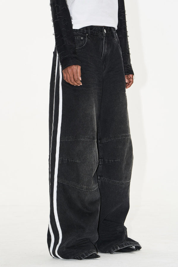 Relaxed Color-Block Jeans