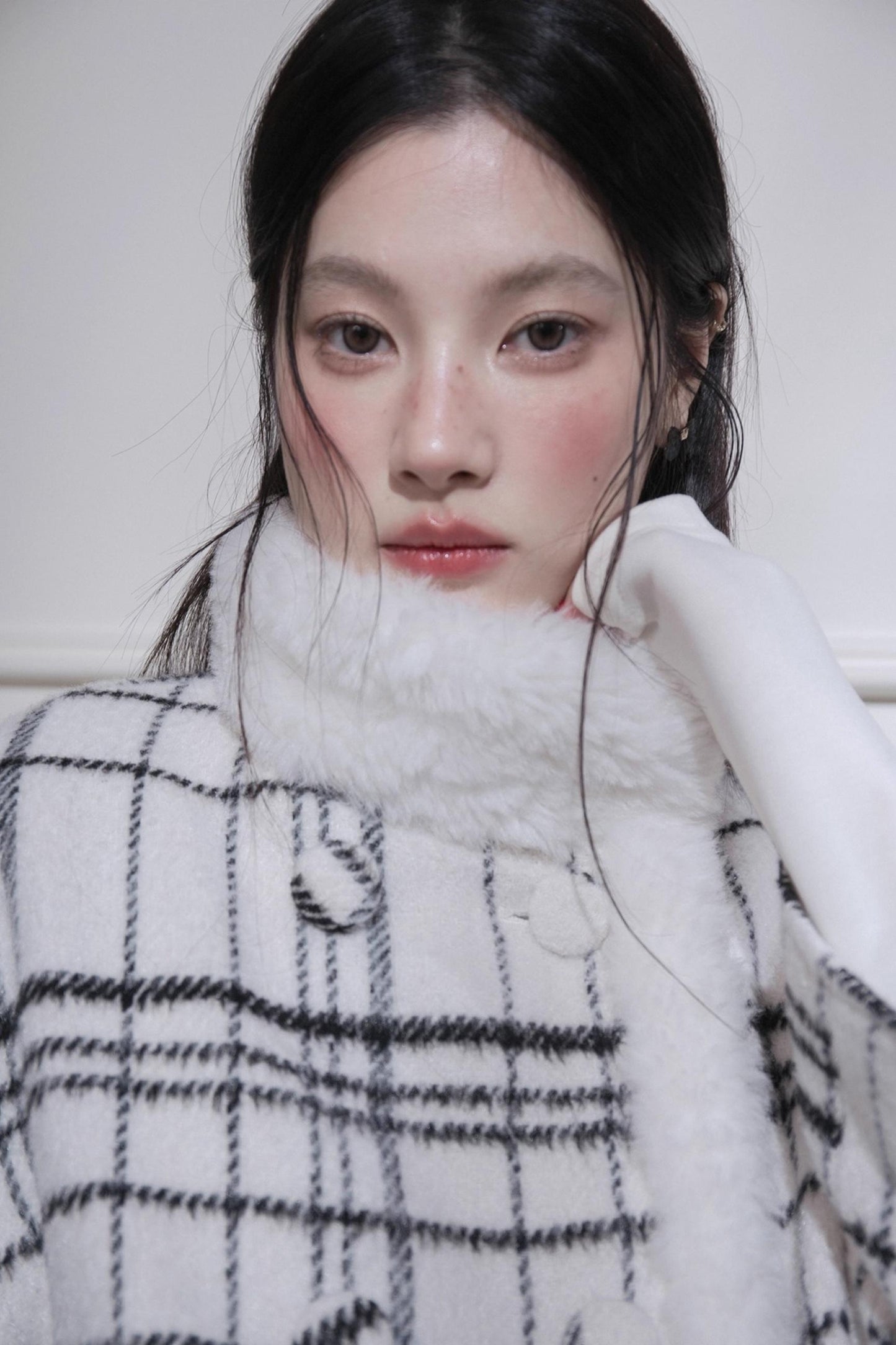 Checkered Woolen Plaid Dress Set-Up