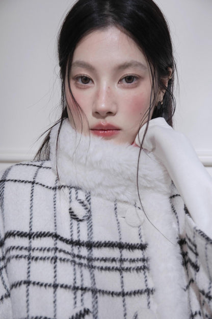 Checkered Woolen Plaid Dress Set-Up