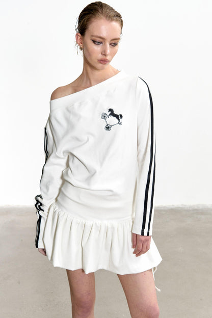 Slouchy Pleated T-Shirt Dress