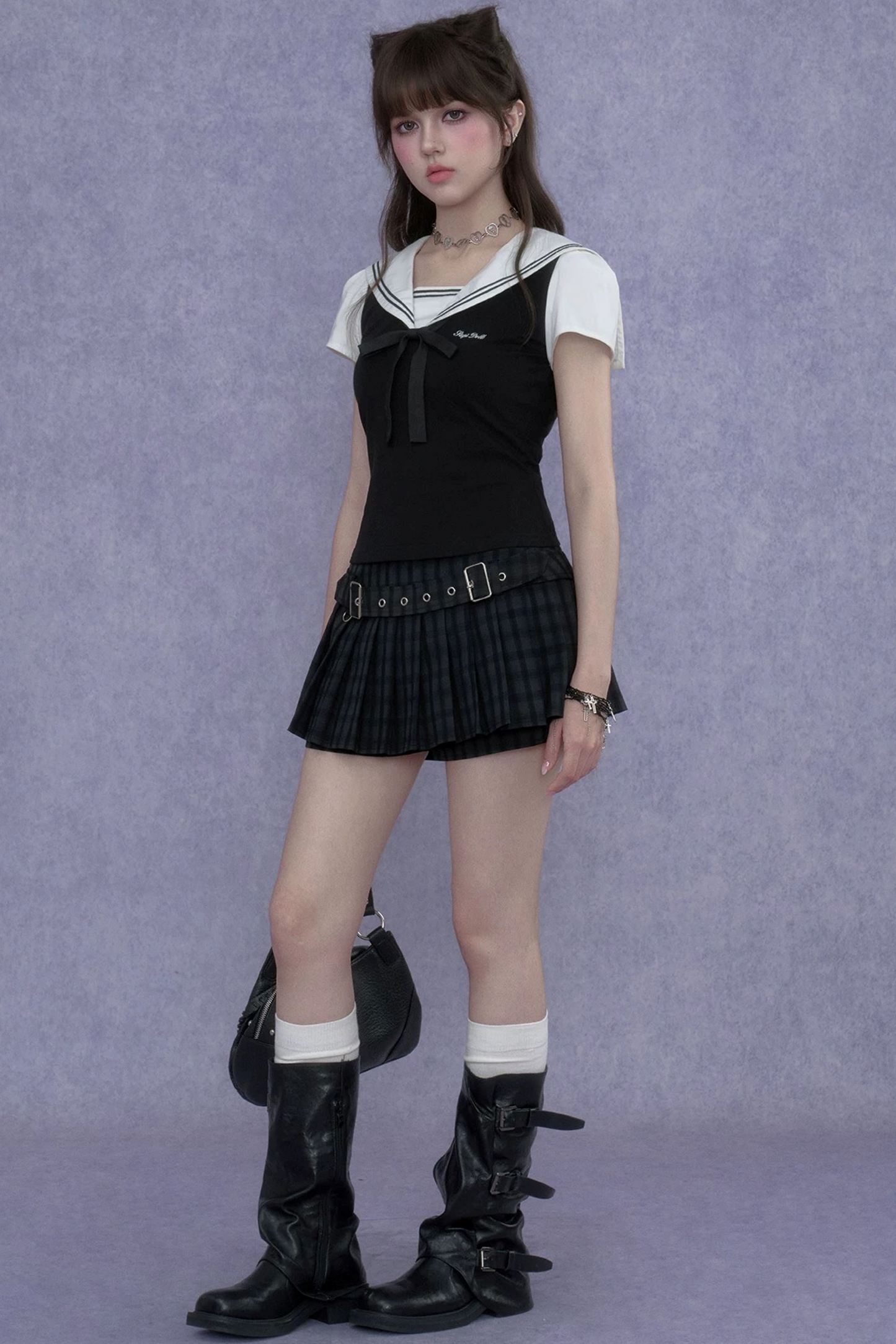 Plaid Pleated Skirt Shorts