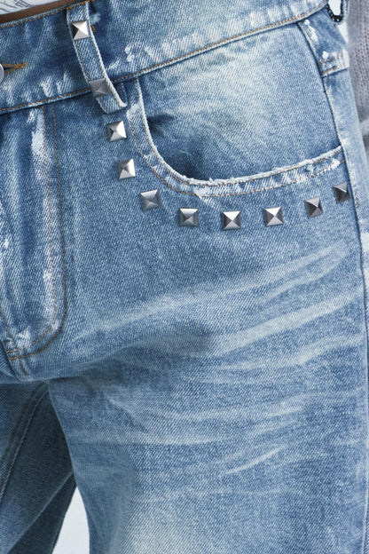 Vintage Washed Distressed Jeans Pants