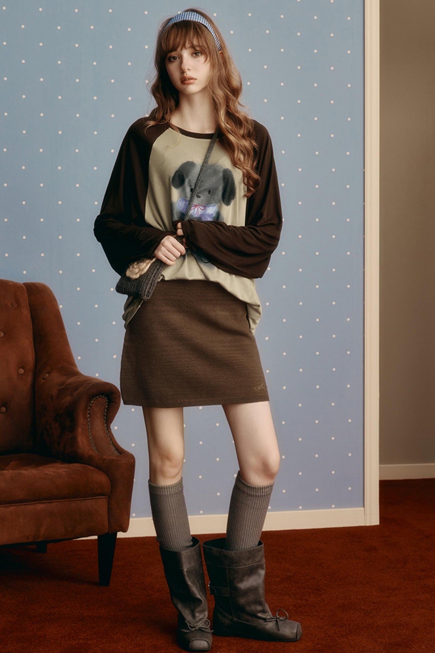 Simple Wool Tight Slim Skirt