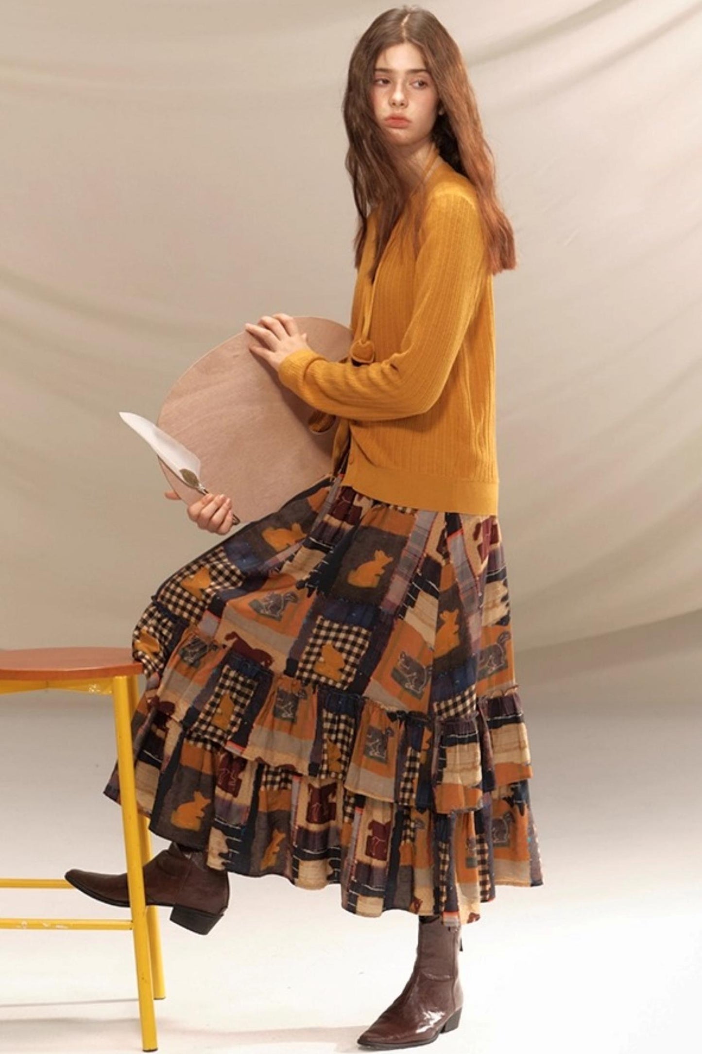 Vintage Pine Cone Sweater Skirt Set-Up