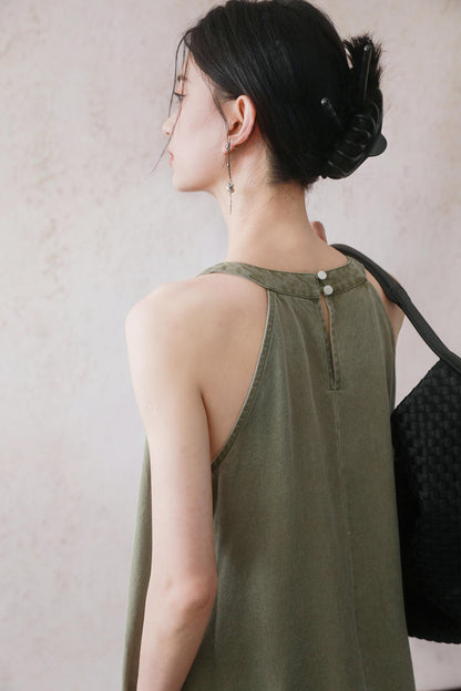 Green Tassel Tank Dress
