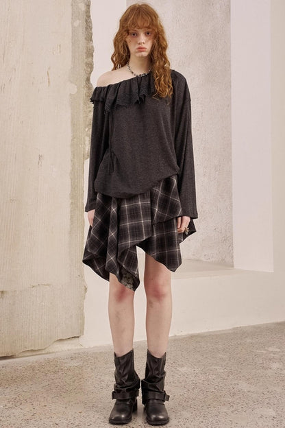 Lace Panel Loose Knit Top