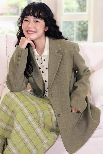 Casual Moss Woolen Suit Jacket
