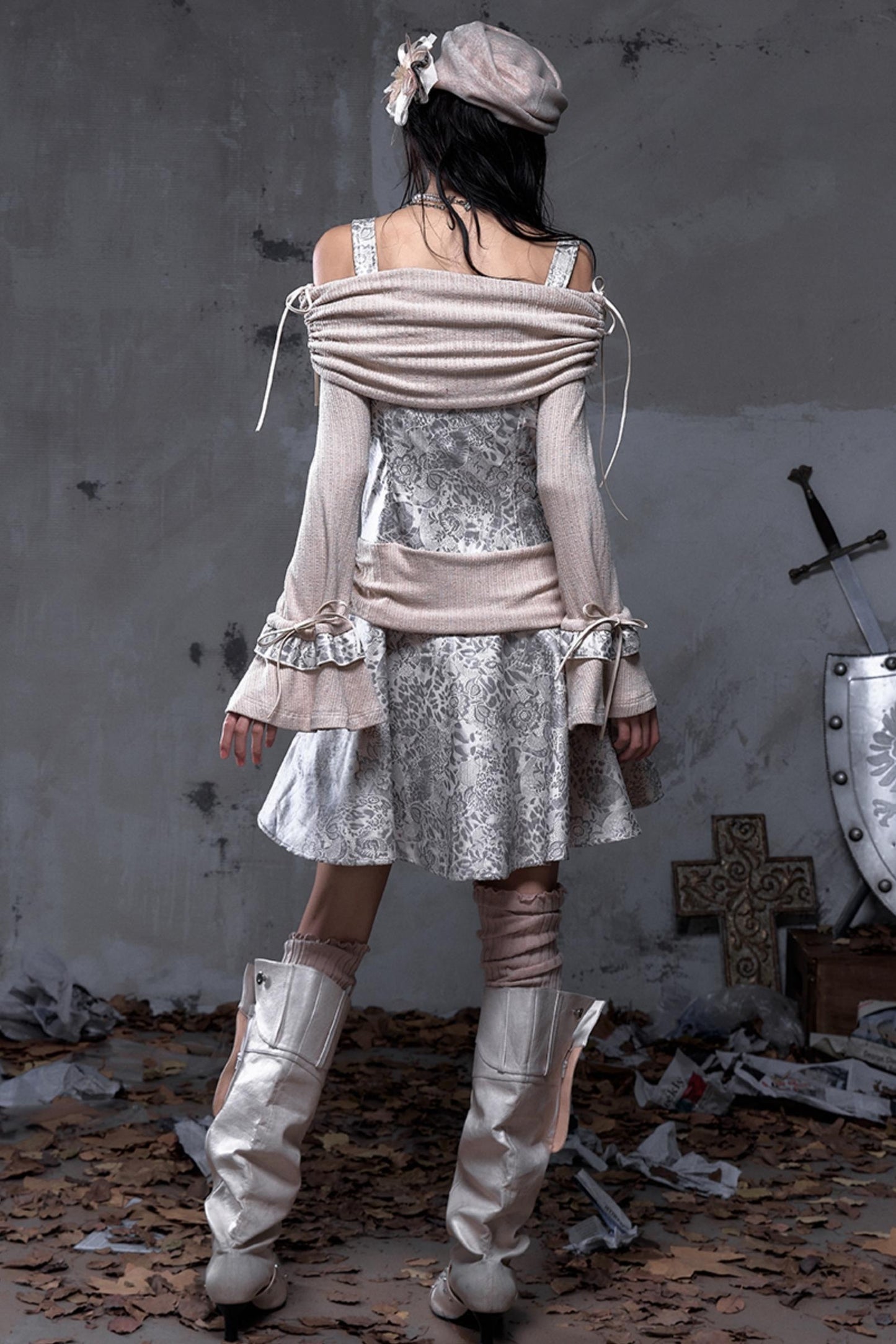 Retro Punk Patchwork Knit Dress