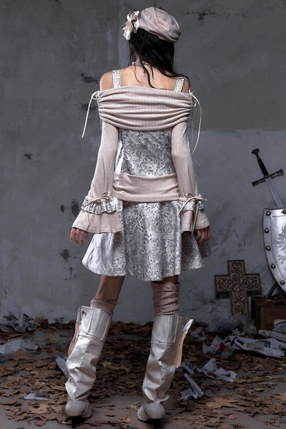 Retro Punk Patchwork Knit Dress