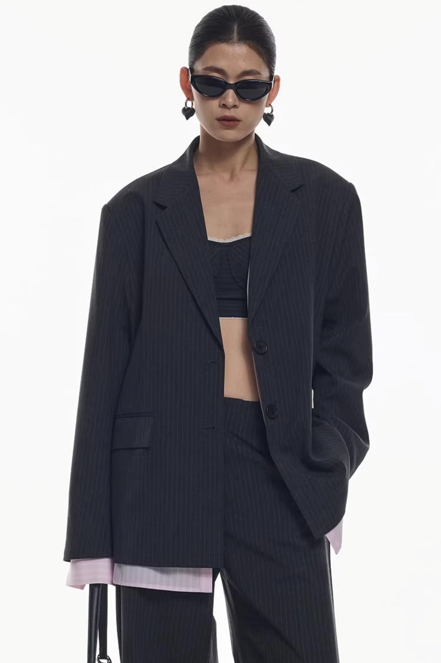 Striped Patchwork Blazer Jacket
