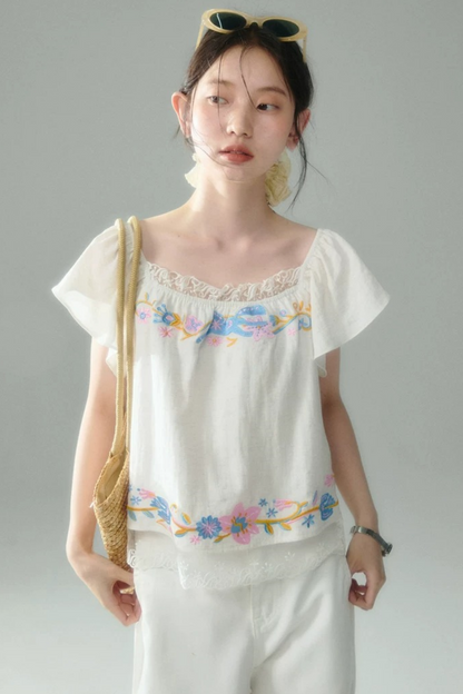 Pony Embroidery Cotton Linen Set-Up