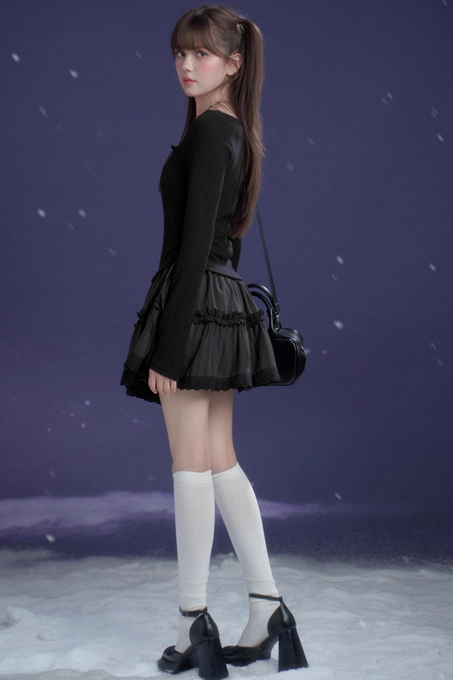 Midnight Waltz Waist-Cinching Dress