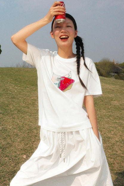 Hand-Painted Strawberry Tee