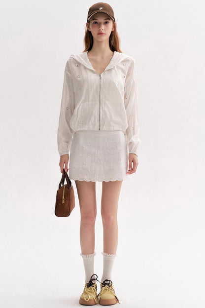 Cotton Lace Cropped Coat